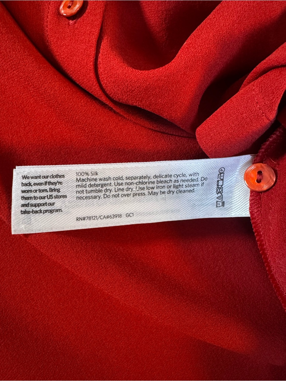 EILEEN FISHER Red 100% Silk Georgette Crepe Sleeveless Tunic Top XL-1X - Picture 6 of 10
